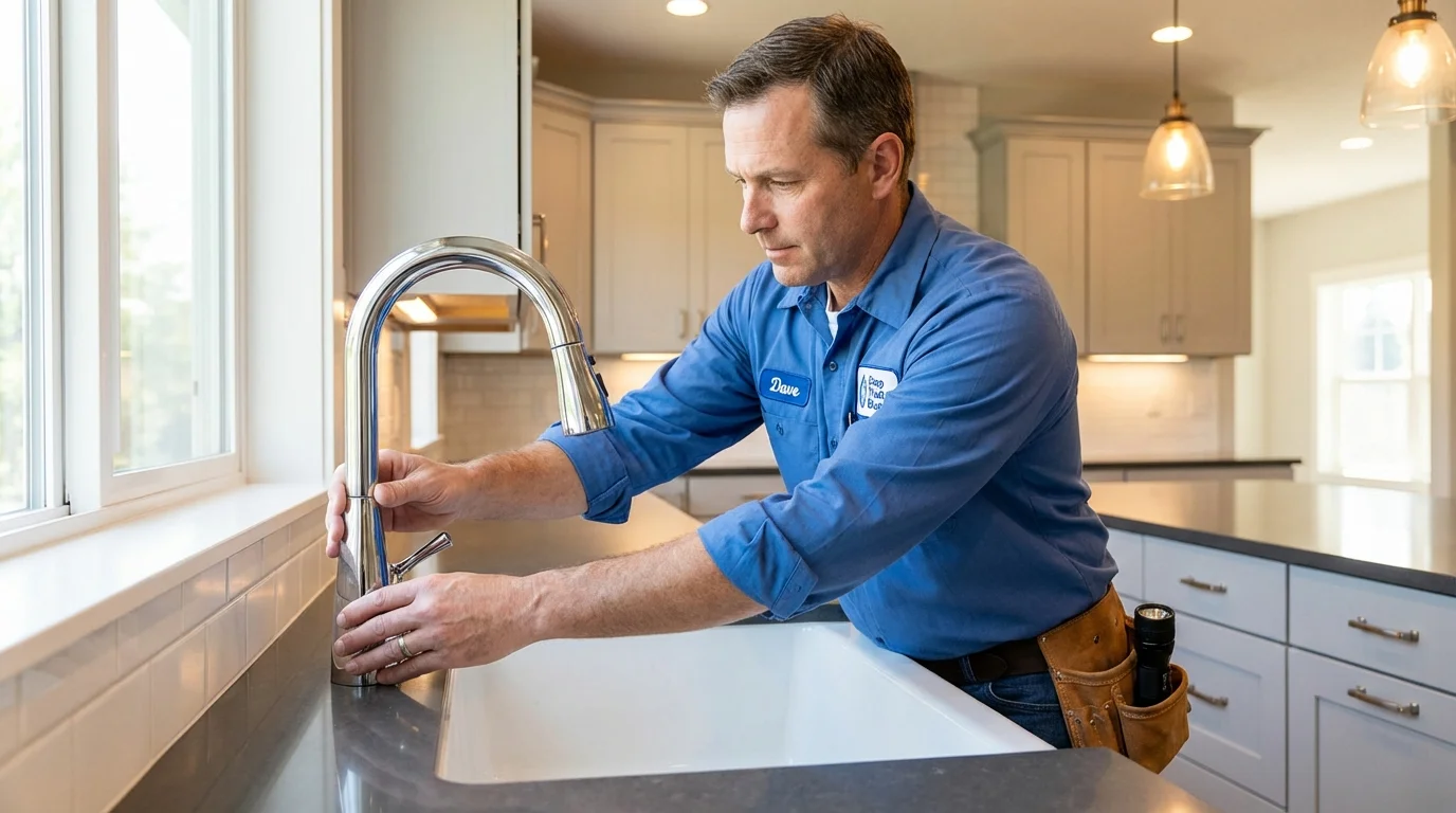 Kitchen faucet installation by Johns Plumbing LLC in Inez